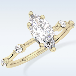 0.82 CT Dainty Engagement Ring Featuring Marquise Moissanite
