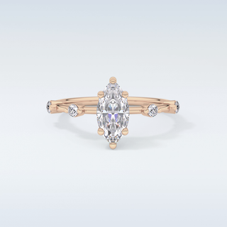 0.82 CT Dainty Engagement Ring Featuring Marquise Moissanite