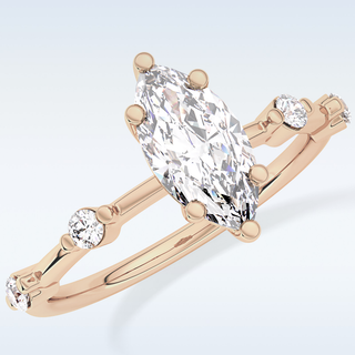0.82 CT Dainty Engagement Ring Featuring Marquise Moissanite