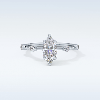 0.82 CT Dainty Engagement Ring Featuring Marquise Moissanite