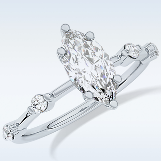 0.82 CT Dainty Engagement Ring Featuring Marquise Moissanite