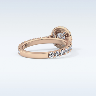 Elegant 1.03 CT Halo & Pave Engagement Ring Featuring Round Moissanite
