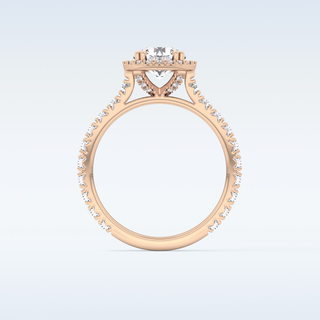 Elegant 1.03 CT Halo & Pave Engagement Ring Featuring Round Moissanite