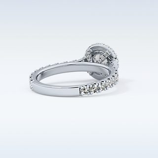 Elegant 1.03 CT Halo & Pave Engagement Ring Featuring Round Moissanite