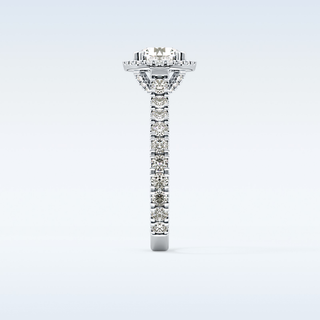 Elegant 1.03 CT Halo & Pave Engagement Ring Featuring Round Moissanite