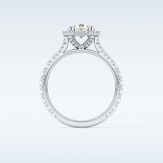 Elegant 1.03 CT Halo & Pave Engagement Ring Featuring Round Moissanite