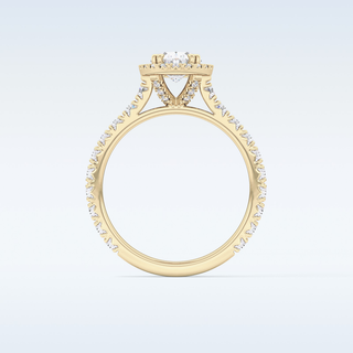 Elegant 0.93 CT Halo & Pave Engagement Ring Featuring Oval Moissanite