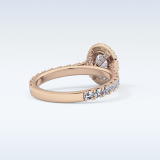 Elegant 0.93 CT Halo & Pave Engagement Ring Featuring Oval Moissanite