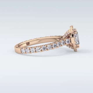 Elegant 0.93 CT Halo & Pave Engagement Ring Featuring Oval Moissanite