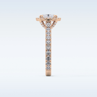 Elegant 0.93 CT Halo & Pave Engagement Ring Featuring Oval Moissanite