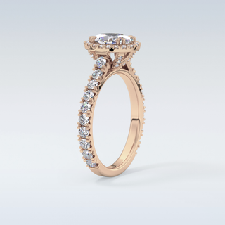 Elegant 0.93 CT Halo & Pave Engagement Ring Featuring Oval Moissanite