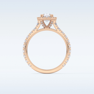 Elegant 0.93 CT Halo & Pave Engagement Ring Featuring Oval Moissanite