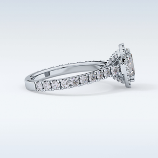Elegant 0.93 CT Halo & Pave Engagement Ring Featuring Oval Moissanite
