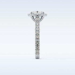 Elegant 0.93 CT Halo & Pave Engagement Ring Featuring Oval Moissanite