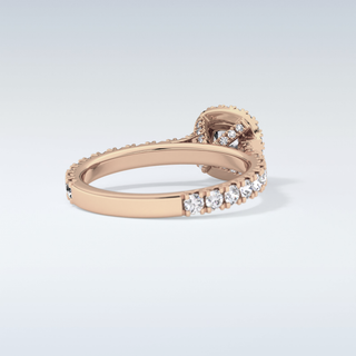 1.04 CT Halo & Pave Engagement Ring Featuring Cushion Moissanite