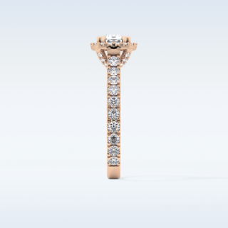 1.04 CT Halo & Pave Engagement Ring Featuring Cushion Moissanite