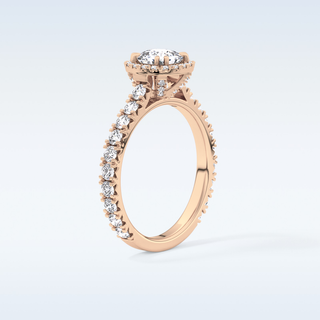 1.04 CT Halo & Pave Engagement Ring Featuring Cushion Moissanite