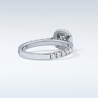 1.04 CT Halo & Pave Engagement Ring Featuring Cushion Moissanite