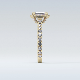 1.02 CT Halo & Pave Engagement Ring Featuring Emerald Moissanite