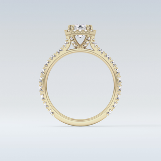 1.02 CT Halo & Pave Engagement Ring Featuring Emerald Moissanite