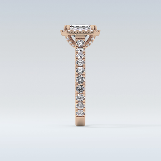 1.02 CT Halo & Pave Engagement Ring Featuring Emerald Moissanite