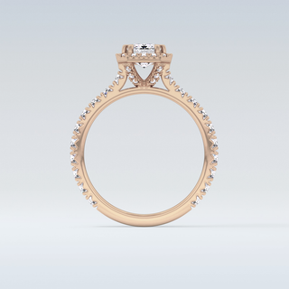 1.02 CT Halo & Pave Engagement Ring Featuring Emerald Moissanite