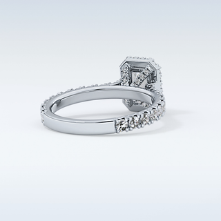 1.02 CT Halo & Pave Engagement Ring Featuring Emerald Moissanite