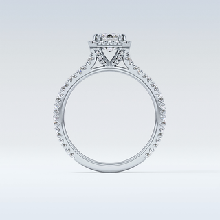 1.02 CT Halo & Pave Engagement Ring Featuring Emerald Moissanite