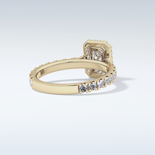1.21 CT Halo & Pave Engagement Ring Featuring Radiant Moissanite