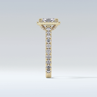 1.21 CT Halo & Pave Engagement Ring Featuring Radiant Moissanite