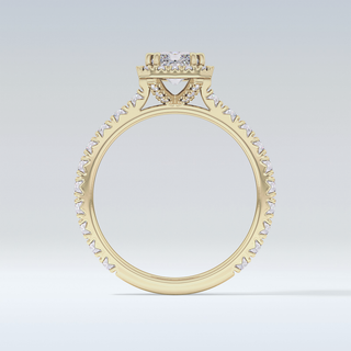 1.21 CT Halo & Pave Engagement Ring Featuring Radiant Moissanite
