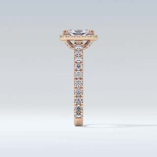 1.21 CT Halo & Pave Engagement Ring Featuring Radiant Moissanite