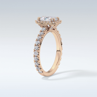 1.21 CT Halo & Pave Engagement Ring Featuring Radiant Moissanite