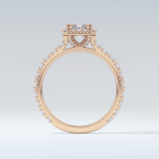 1.21 CT Halo & Pave Engagement Ring Featuring Radiant Moissanite