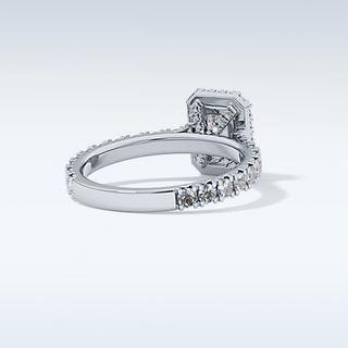 1.21 CT Halo & Pave Engagement Ring Featuring Radiant Moissanite