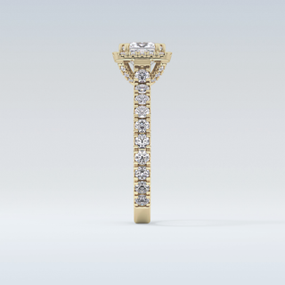 1.04 CT Halo & Pave Engagement Ring Featuring Princess Moissanite