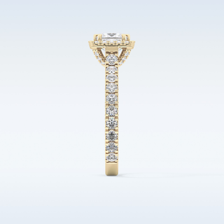 1.04 CT Halo & Pave Engagement Ring Featuring Princess Moissanite