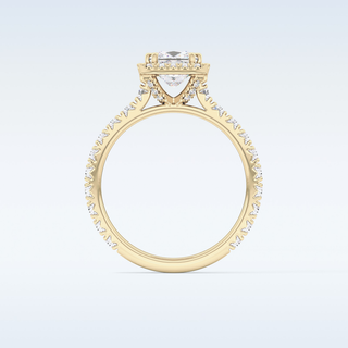 1.04 CT Halo & Pave Engagement Ring Featuring Princess Moissanite