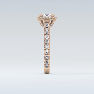 1.04 CT Halo & Pave Engagement Ring Featuring Princess Moissanite