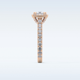 1.04 CT Halo & Pave Engagement Ring Featuring Princess Moissanite