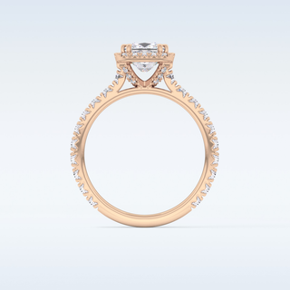 1.04 CT Halo & Pave Engagement Ring Featuring Princess Moissanite