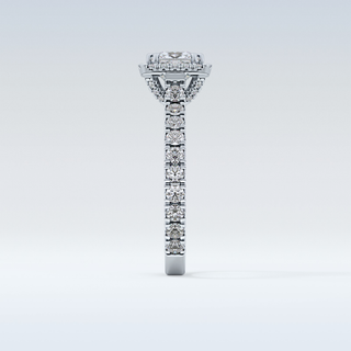 1.04 CT Halo & Pave Engagement Ring Featuring Princess Moissanite