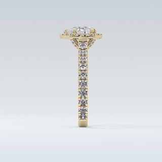 0.65 CT Halo & Pave Engagement Ring Featuring Pear Moissanite