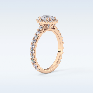 0.65 CT Halo & Pave Engagement Ring Featuring Pear Moissanite