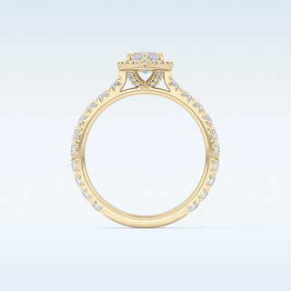 0.82 CT Halo & Pave Engagement Ring Featuring Marquise Moissanite