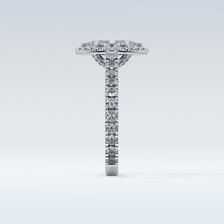 0.82 CT Halo & Pave Engagement Ring Featuring Marquise Moissanite