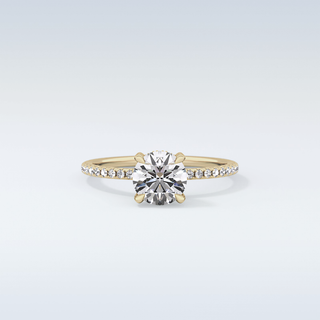 1.03 CT Hidden Halo & Pave Engagement Ring Featuring Round Moissanite