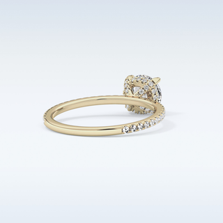 1.03 CT Hidden Halo & Pave Engagement Ring Featuring Round Moissanite
