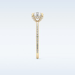 1.03 CT Hidden Halo & Pave Engagement Ring Featuring Round Moissanite