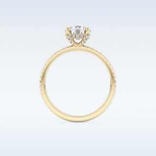 1.03 CT Hidden Halo & Pave Engagement Ring Featuring Round Moissanite